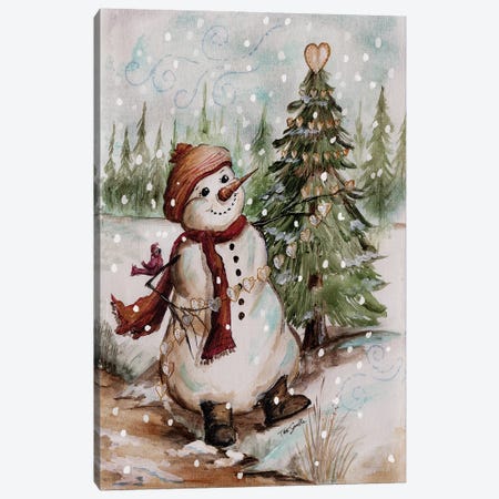 Country Snowman I Canvas Print #TSS98} by Tre Sorelle Studios Canvas Artwork