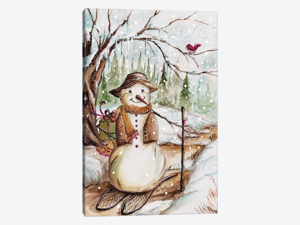 Country Snowman II 1-piece Canvas Print