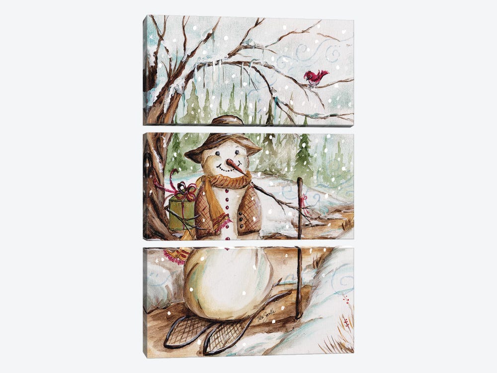 Country Snowman II by Tre Sorelle Studios 3-piece Canvas Art Print