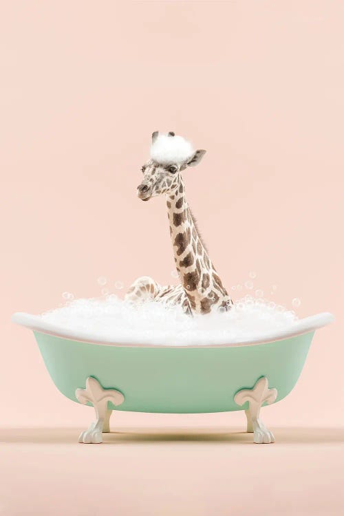 Giraffe In A Bathtub