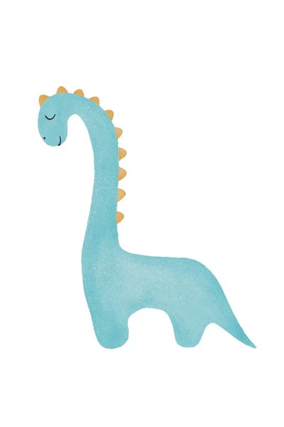 Prehistoric Animals: Blue Dinosaur by Tiny Treasure Prints