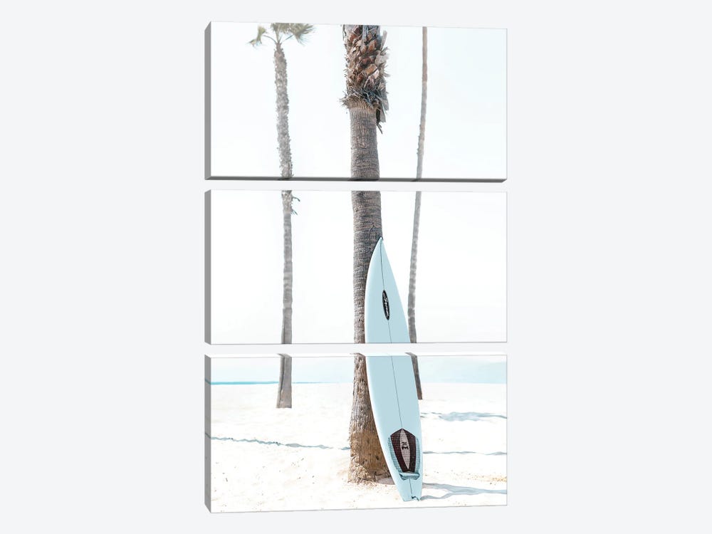 Blue Surfboard by Tiny Treasure Prints 3-piece Art Print