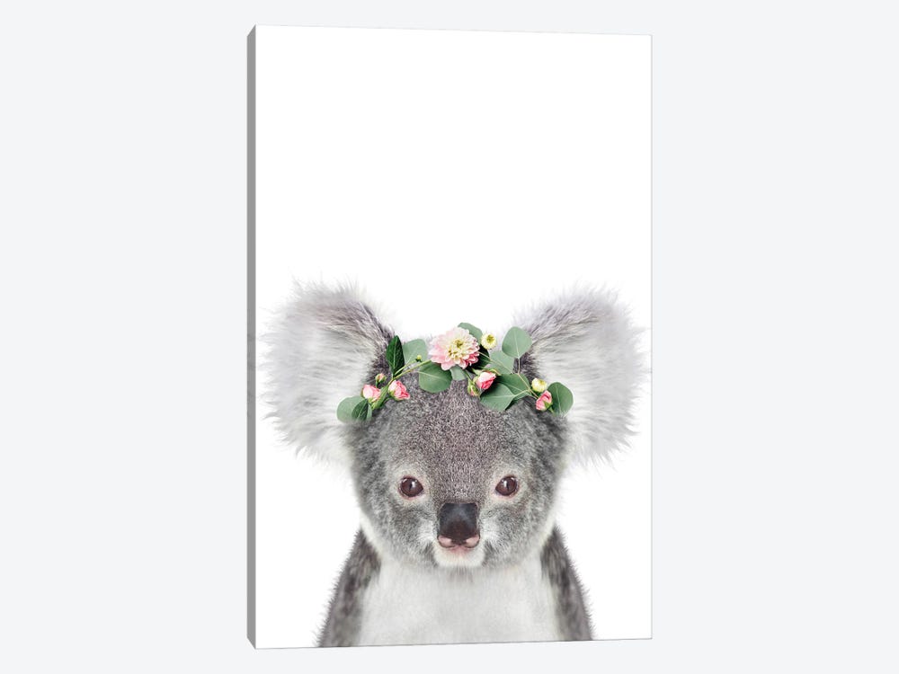 Koala With Flower Crown by Tiny Treasure Prints 1-piece Canvas Art