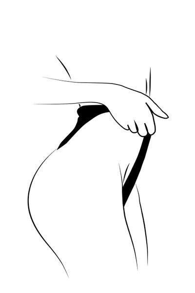 Women's Swimsuits: Bikini Silhouette Black And White by Tiny Treasure Prints