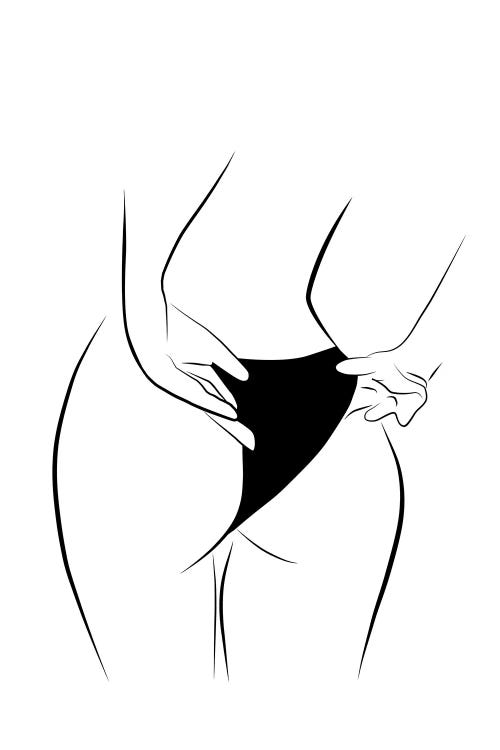 Bikini Silhouette II Black And White