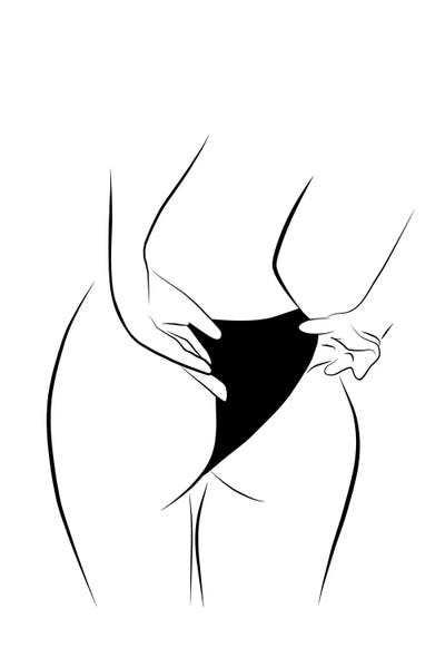 Bikini Silhouette II Black And White
