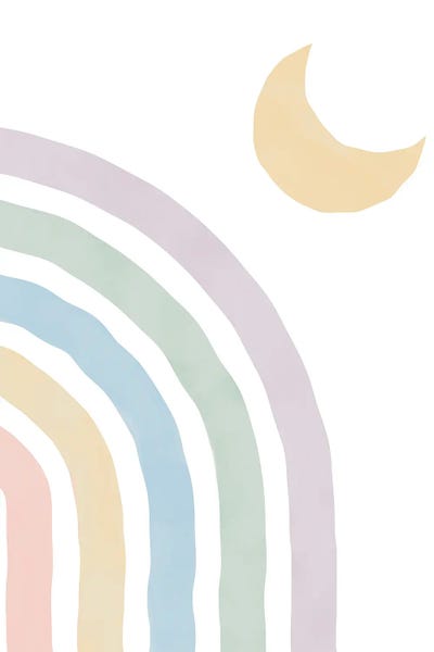Rainbows: Pastel Nursery Rainbow I by Tiny Treasure Prints
