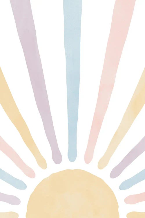 Pastel Nursery Sun by Tiny Treasure Prints wall art