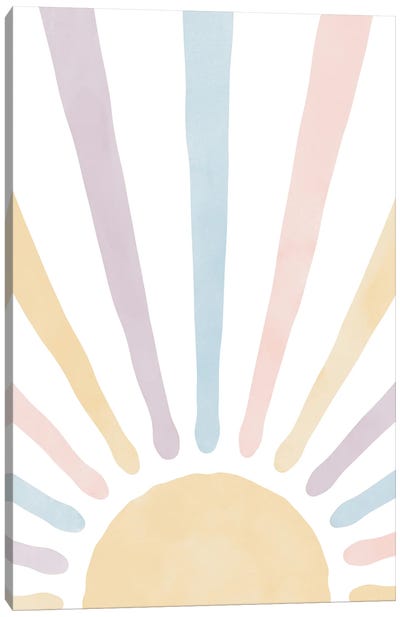 Pastel Nursery Sun Canvas Art Print - Sun Art