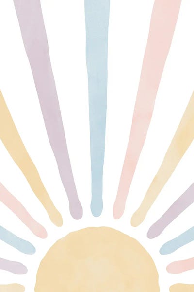 Kids Astronomy & Space Art: Pastel Nursery Sun by Tiny Treasure Prints