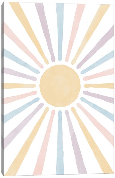 Pastel Nursery Sun II Canvas Art Print - Tiny Treasure Prints
