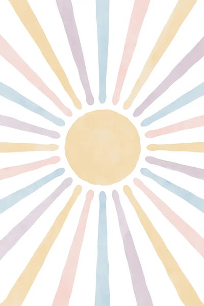 Kids Astronomy & Space Art: Pastel Nursery Sun II by Tiny Treasure Prints