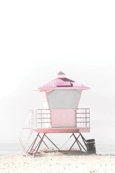 Kids Bathroom: Pink Beach Lifeguard Tower by Tiny Treasure Prints