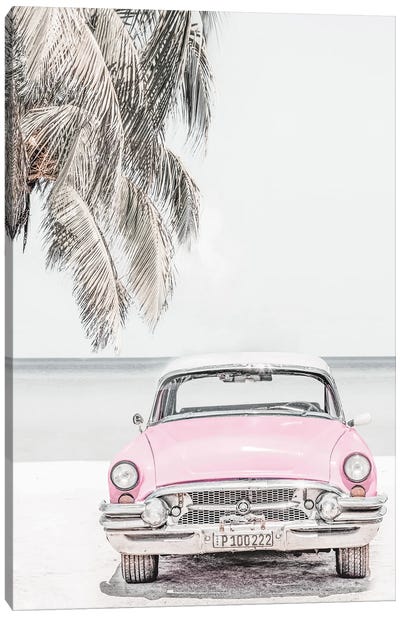 Vintage Cuban Car Canvas Art Print - Beach Lover