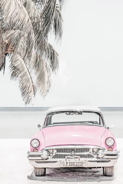 Large Coastal Art - Canvas Prints: Vintage Cuban Car by Tiny Treasure Prints