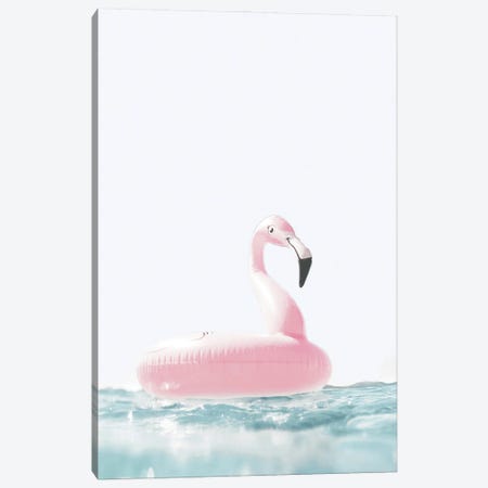 Floating Flamingo Canvas Print #TTP167} by Tiny Treasure Prints Art Print