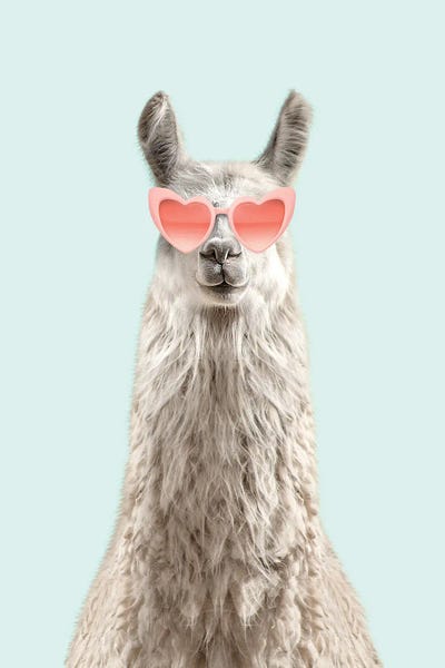 Llamas: Llama With Sunglasses by Tiny Treasure Prints