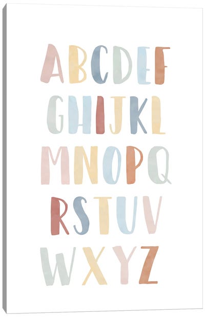 Rainbow Alphabet Canvas Art Print - Full Alphabet Art