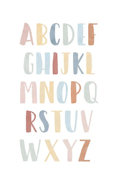 Kids Educational Art: Rainbow Alphabet by Tiny Treasure Prints