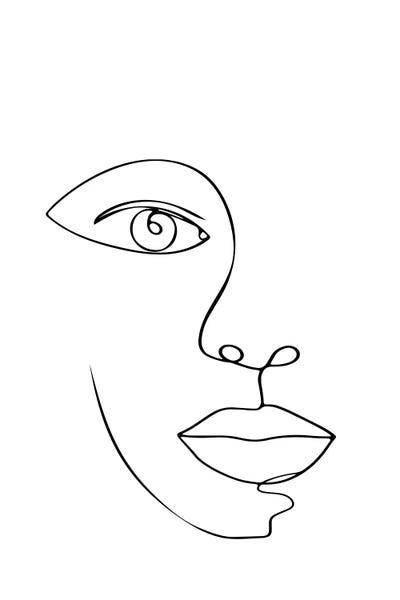 Single Line Face by Tiny Treasure Prints canvas print