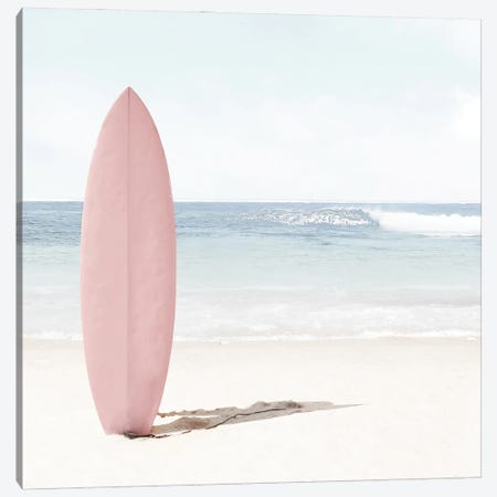 Pink Surfboard Canvas Print #TTP186} by Tiny Treasure Prints Art Print