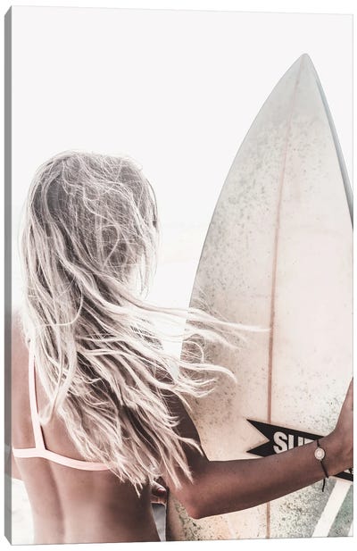 Blond Surfer Canvas Art Print - Tiny Treasure Prints