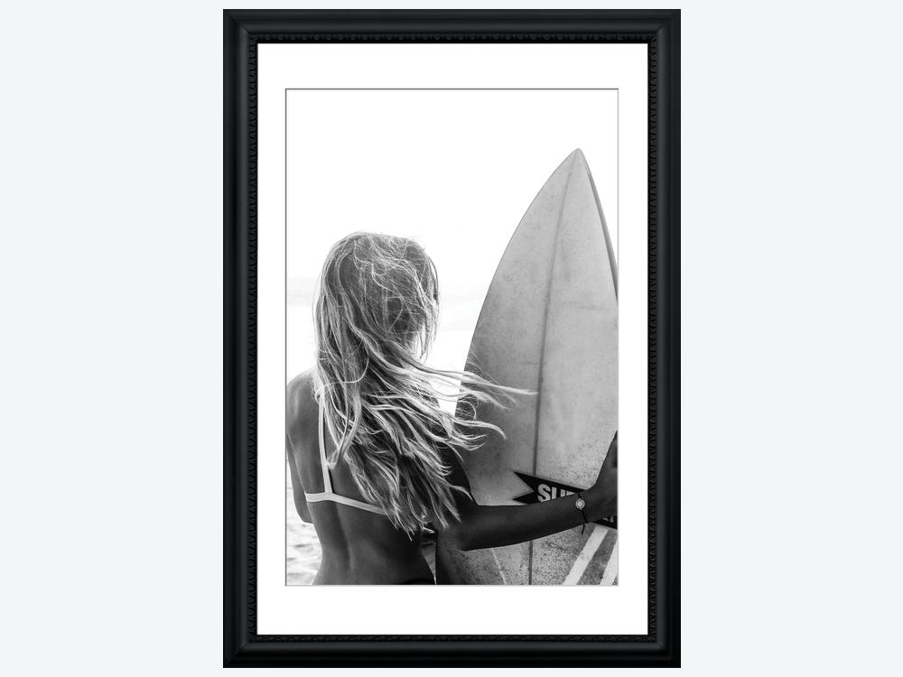 Stupell Industries Fashion Designer Surf Boards Black Silver Watercolor  Framed Wall Art by Amanda Greenwood