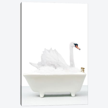 Swan In Bathtub Canvas Print #TTP191} by Tiny Treasure Prints Art Print