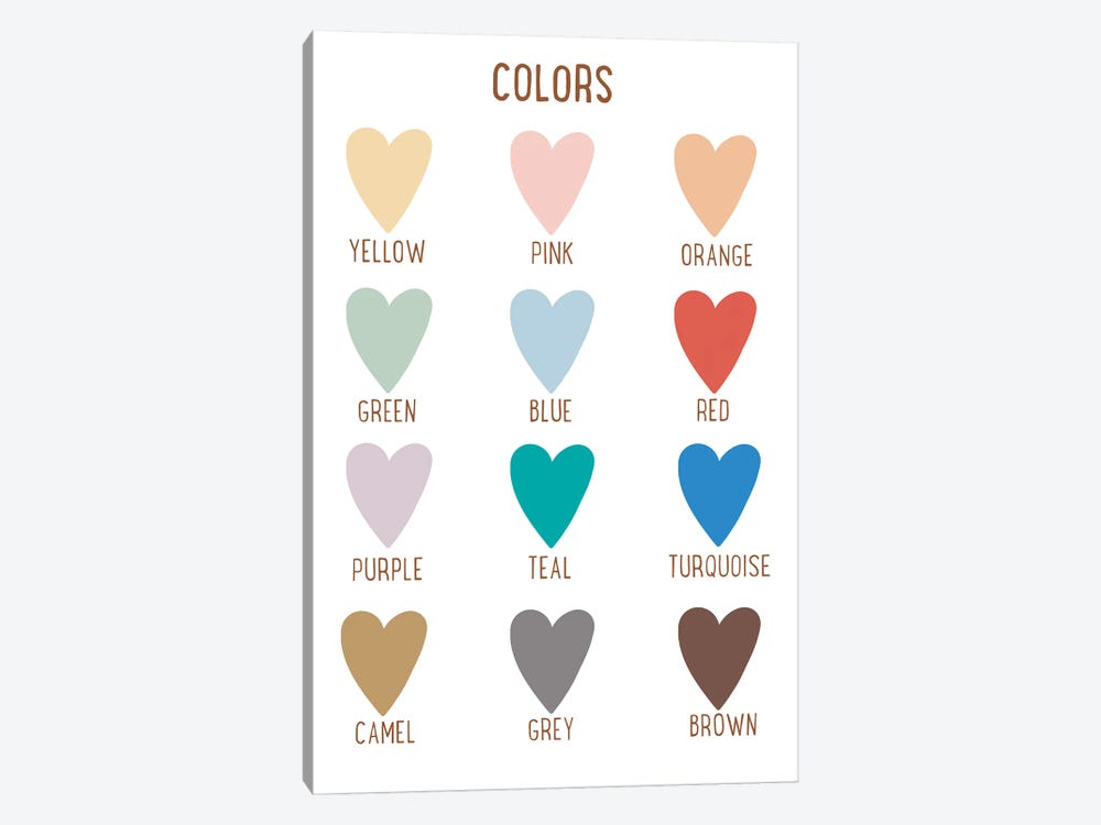 Colors Educational by Tiny Treasure Prints 1-piece Canvas Wall Art