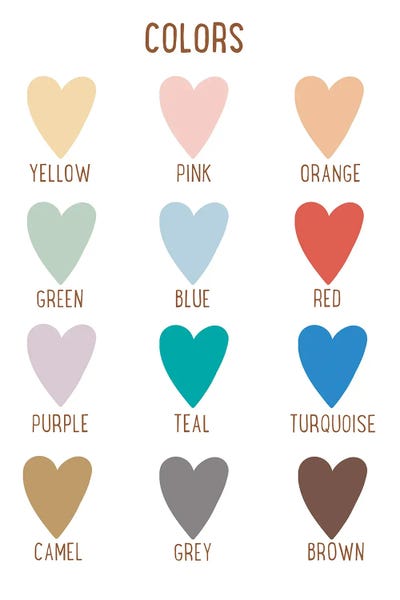 Kids Educational Art: Colors Educational by Tiny Treasure Prints