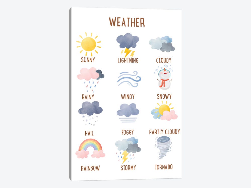 Weather Educational by Tiny Treasure Prints 1-piece Canvas Wall Art