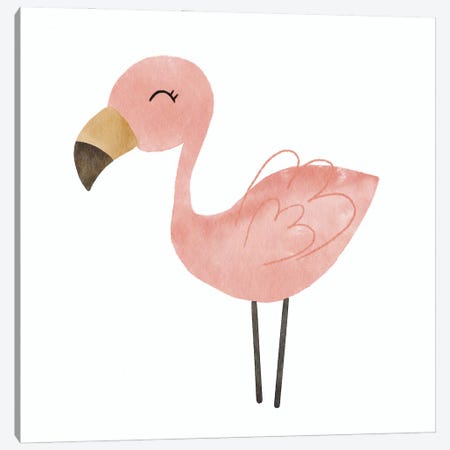 Flamingo Canvas Print #TTP201} by Tiny Treasure Prints Art Print