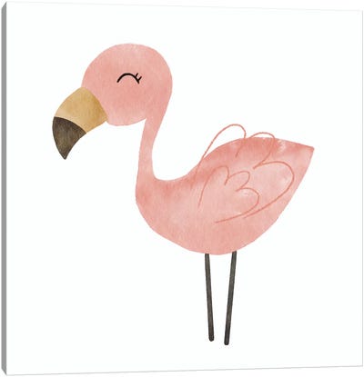 Flamingo Canvas Art Print - Tiny Treasure Prints
