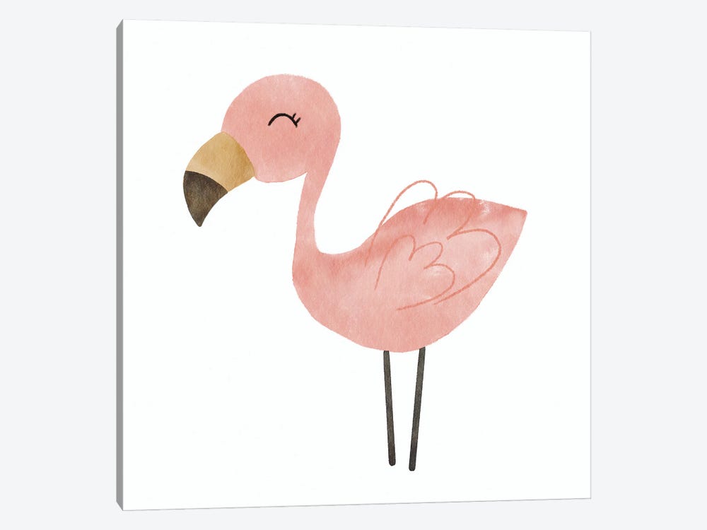 Flamingo by Tiny Treasure Prints 1-piece Canvas Art Print