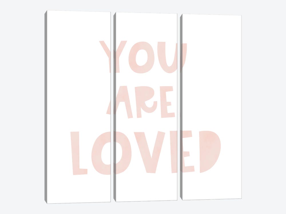 You Are Loved Pink by Tiny Treasure Prints 3-piece Canvas Art