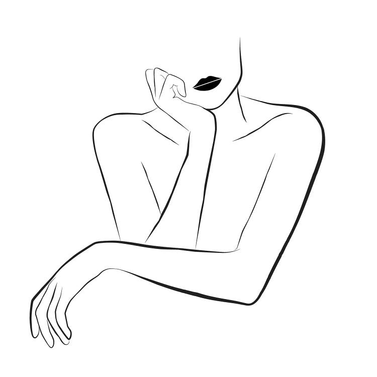 Minimal Face Line Art