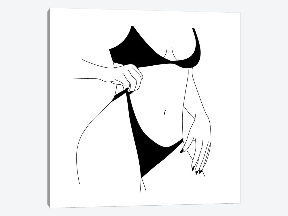 Abstract Naked Woman by Tiny Treasure Prints 1-piece Canvas Wall Art