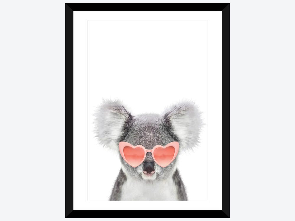 Koala Bear with Sunglasses Modern Multicoloured Artwork Framed Wall Art  Print A4