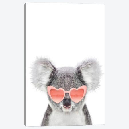 Koala With Pink Sunglasses Canvas Print #TTP56} by Tiny Treasure Prints Art Print
