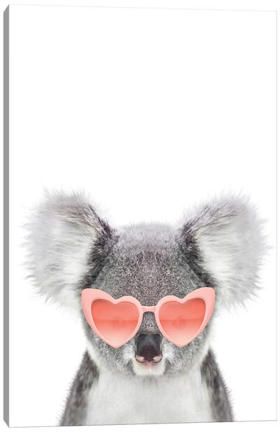 Koala With Pink Sunglasses Canvas Art Print - Tiny Treasure Prints