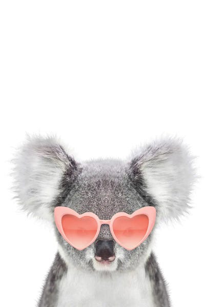 Koalas: Koala With Pink Sunglasses by Tiny Treasure Prints