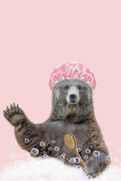 Brown Bears: Bear Bathing by Tiny Treasure Prints