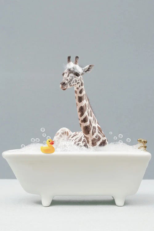 Giraffe In A Bathtub