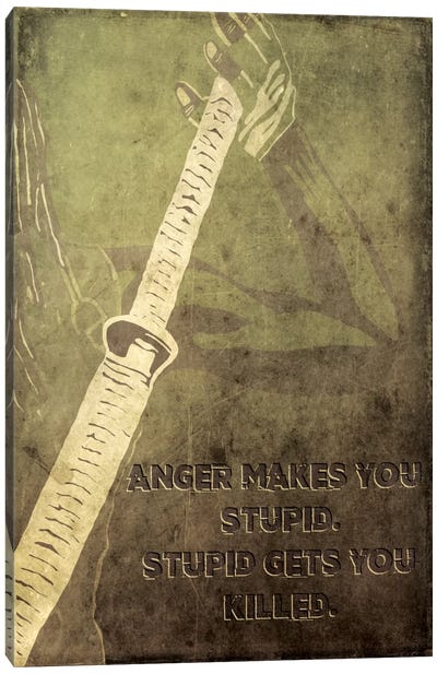 Anger Makes You Stupid Canvas Art Print - Zombie Art