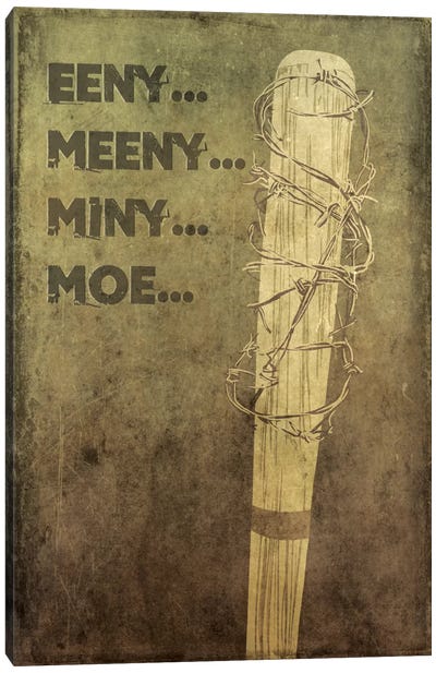 Eeny Meeny Miny Moe Canvas Art Print - The Walking Dead