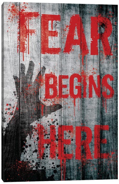 Fear Begins Here Canvas Art Print - Horror TV Show Art