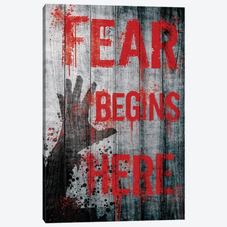 Fear Begins Here Canvas Print #TUD8} by 5by5collective Canvas Art