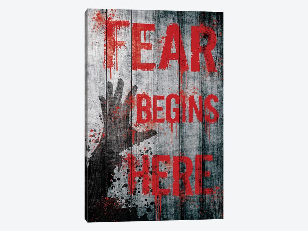 Fear Begins Here by 5by5collective 1-piece Canvas Art