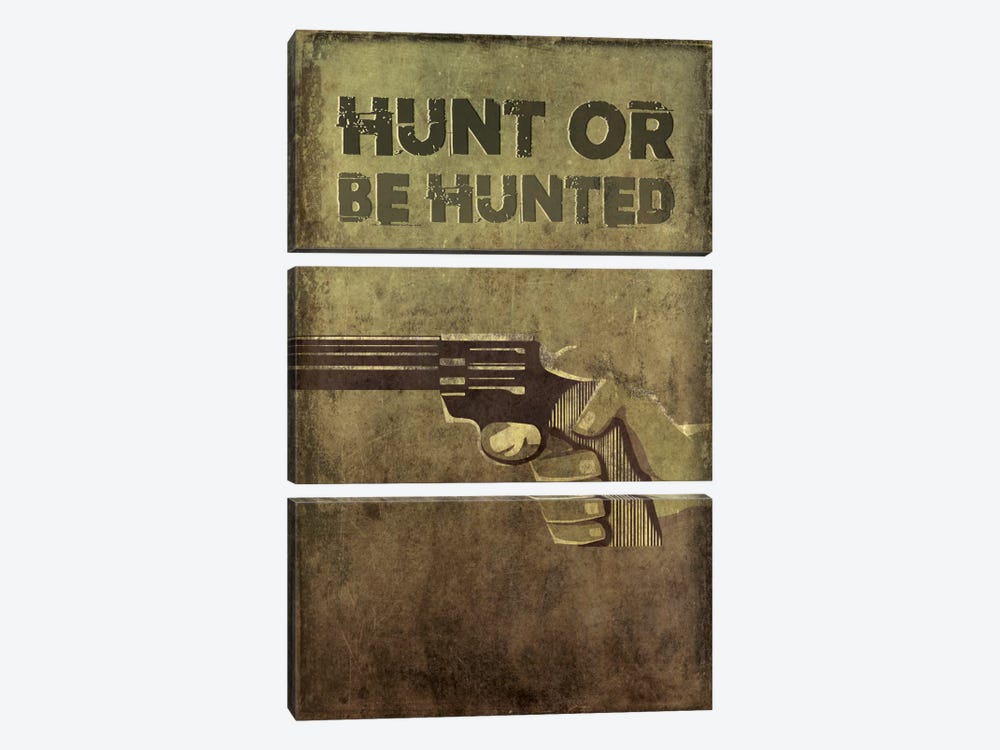 Hunt Or Be Hunted by 5by5collective 3-piece Art Print