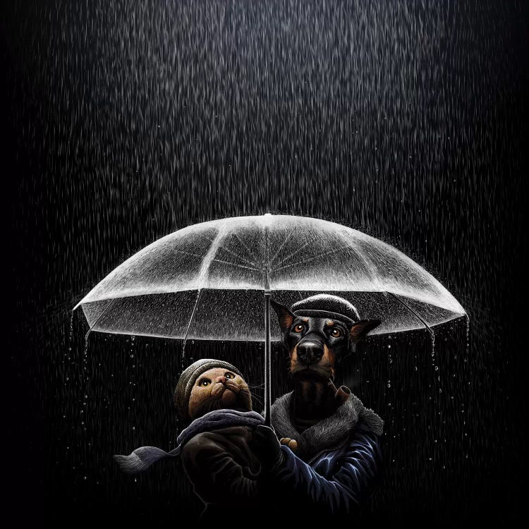 Cat And Dog by Tummeow wall art